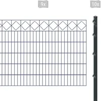 Arvotec Doppelstabmattenzaun ARVOTEC "ESSENTIAL 120 zum Einbetonieren "Karo" mit Zierleiste", grau (anthrazit), H:120cm, Stahl, Kunststoff, Zaunelemente, Zaunhöhe 120 cm, Zaunlänge 2 - 60 m