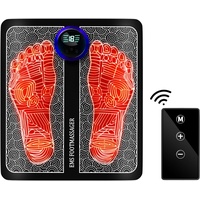 Fussmassagegerät EMS Fußmassagegerät, Elektrisches Fussmassage für die Durchblutung Muskelschmerzen Linderung, Faltbares Tragbares Fußmassage USB-Aufladung mit 8 Modi und 19 Einstellbare Frequenzen