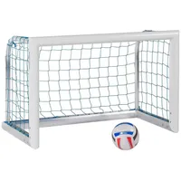Sport-Thieme Mini-Fußballtor ""Professional Kompakt"", Weiß-Pulverbeschichtet, Inkl. Netz, blau (MW