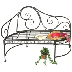 DanDiBo Bank DY140486 aus Metall Gartenbank Sitzbank 2-Sitzer 120 cm Rundbank Parkbank