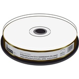 MediaRange Professional Line CD-R 700Mb|80Min 52-fache Schreibgeschwindigkeit, vollflächig bedruckbar (Tintenstrahldrucker), Weiß, zur Langzeitarchivierung, 10er Cake, MRPL511