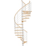 Minka Spindeltreppe Venezia Buche weiß Ø 160 cm, Geschosshöhe