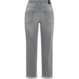 Herrlicher Boyfriend-Jeans "Shyra Tap Denim Grey Light Stretch", Damen, Gr. 26, N-Gr, grau (grau ash), Denim/Jeans, Obermaterial: 98% Baumwolle, 2% Elasthan, gerade 7/8-Länge, Jeans, High Waist mit Umschlagsaum