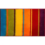Badteppich Summertime, Mehrfarbig, Streifen, rechteckig, 65x115 cm, Oeko-Tex® Standard 100, Made in Europe, rutschfest, Badtextilien, Badematten
