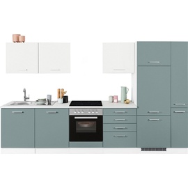 Held MÖBEL Küchenzeile »Visby«, ohne E-Geräte, Breite 330 cm für Kühlschrank und Geschirrspüler, grün