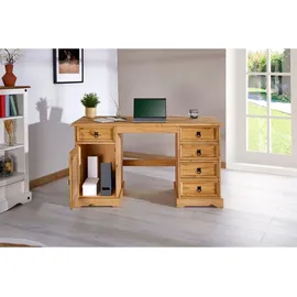 Idimex Schreibtisch Tequila im Landhausstil Computertisch Mexiko Möbel, Kiefer massiv gebeizt/gewachst