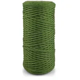 Netuno 1x Makramee Garn Kiwi 3 mm 100 m einfach gedreht Baumwollkordel Kordelband Naturkordel Bunte Baumwoll-Bastelschnur für Makramee Garn Kordel Makramee farbig Twisted Macrame Cord Cotton