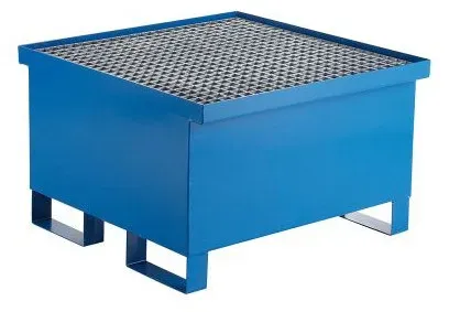 Hardwex Auffangwanne mit Gitterrost, unterfahrbar, lackiert, für 1 x 200-l-Fass, 216 l