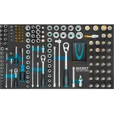 HAZET Steckschlüssel Satz 163-481/194N, 194-teilig, 2–32 mm, E4–E10, M5–M18, PH1–PH3, PZ1–PZ3, T6–T55, Innen-/Außen-Sechskant, Innen TORX, inkl. Umschaltknarren und Bit-Set