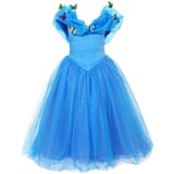 ELSA & ANNA Prinzessin Kleid Mädchen – Eiskönigin – Prinzessinnenkostüm – Mädchen Kleid für Partys, Geburtstage, Fasching, Karneval und Halloween – Prinzessin Kostüm Mädchen – 7-8 Jahre (CNDR4)