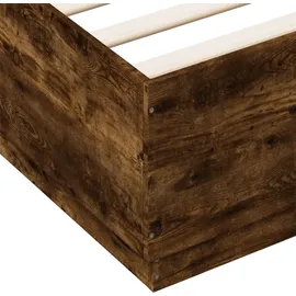 vidaXL Bettgestell mit LED Räuchereiche 160x200 cm Holzwerkstoff