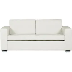 3-Sitzer Sofa Leder weiß HELSINKI
