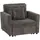 Mendler Schlafsessel HWC-L90 Cord 100 x 86 x 200 cm Dunkelgrau mit Kissen