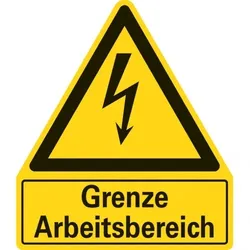 Dreifke® Warn-Kombischild Symbol W08 - Grenze Arbeitsbereich, Magnetfolie, 210x242mm