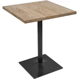 MCW Bartisch Thekentisch, Industrial Gastronomie Ulme Massiv-Holz 70x70cm ~ hellbraun