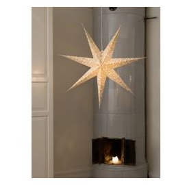 Konstsmide 2912-280 Weihnachtsstern Glühlampe, LED Gold mit ausgestanzten Motiven, mit Schalter