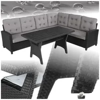 Tectake tectake® Rattan Lounge, für 6 Personen, widerstandsfähig -