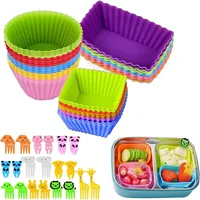 DQZSY 60 Stück Wiederverwendbare Silikonformen, Muffinformen Silikon Cupcake Silikon
