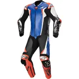 Alpinestars Absolute V2 1-Teiler Motorrad Lederkombi, schwarz-weiss-blau, Größe 58 für Männer