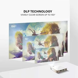 Kodak Luma 150 Tragbarer Projektor - Wiederaufladbarer 1080p HD LED DLP-Projektor - Eingebauter Lautsprecher, HDMI, USB und Micro SD - Kompatibel mit iOS- und Android-Geräten