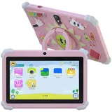 YUEHISY 7 Zoll Tablette mit Schutzhülle, 16 GB 1024x600 HD -Touchscreen -Tablette, mit Schutzstandabdeckung für Android 7.0, Geschenke für Kinder Teenager (Rose)