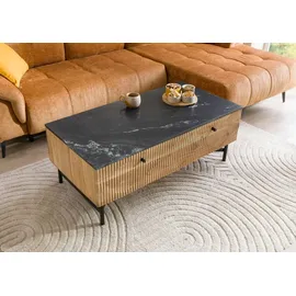 MASSIVMOEBEL24.DE Couchtisch LONDON Schwarz Akazie 120 x 60 x 45 cm