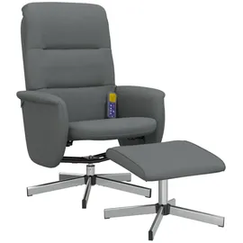vidaXL Massagesessel, mit Fußhocker Dunkelgrau Stoff