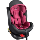 XOMAX Kindersitz drehbar 360° mit ISOFIX und Liegefunktion mitwachsend I 0-36 kg, 0-12 Jahre, Gruppe 0/1/2/3 I 5-Punkt-Gurt und 3-Punkt-Gurt I Bezug abn... - Schwarz/Rot
