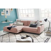 KAWOLA Ecksofa Cara Cord Recamiere links rosa