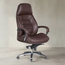KADIMA DESIGN Chefsessel Echtleder Braun