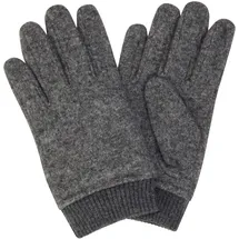 Boss Strickhandschuhe "Kalsper", Herren, Gr. M-L, medium grau 030, Web, Wollmischung, unifarben, Handschuhe, mit Labelaufnäher aus Leder