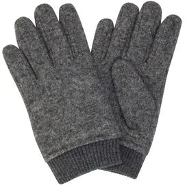 Boss Strickhandschuhe "Kalsper", Herren, Gr. M-L, medium grau 030, Web, Wollmischung, unifarben, Handschuhe, mit Labelaufnäher aus Leder