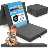 eloneo Klappmatratze 65x195 cm, 9 cm hoch, Klappmatratze Kinder faltbar, klappbare Gästematratze, Faltbare Matratze, Reisematratze für Kinder und Erwachsene für Reisen und Camping