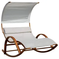ALEOS. Sonnenliege Doppelliege 200 x 120 x 80 cm Beige