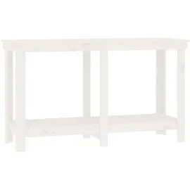 vidaXL Werkbank Weiß 140x50x80 cm Massivholz Kiefer