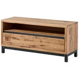 Massivmoebel24 TV-Board (TV-Board Wildeiche 120x40x56 natur geölt VILLANDERS #112) beige