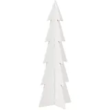 vidaXL Weihnachtsbaum zum Schmücken Weiß 112 cm Massivholz Kiefer