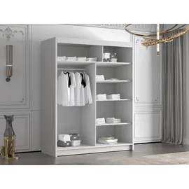 Mirjan24 Schiebetürenschrank Jafzurt III 150 x 200 x 58 cm Weiß