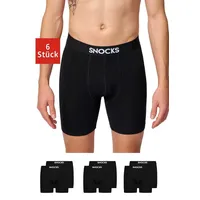 SNOCKS Boxershorts MIT LÄNGEREM BEIN Schwarz 4XL