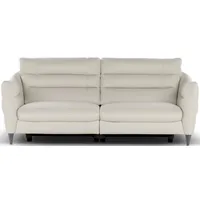 3-Sitzer CALIA ITALIA "Cabrini, Design trifft super Sitzkomfort" Sofas Gr. B/H/T: 220cm x 93cm x 98cm, Leder BULL, mit elektrischer Relaxfunktion, weiß (bianco natur) in Leder, 220 cm Breite, mit elektrischer Relaxfunktion