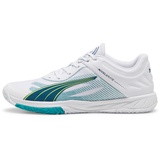 Puma Accelerate Turbo Indoor Court Shoe, White-Ocean Tropic-Lime Squeeze, 38.5