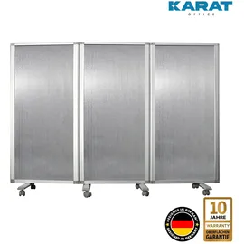 karat office Doppelseitige Trennwand 3-teilig Semi-Transparent