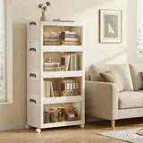 Songmics Organizer auf Rollen, 4 Ebenen, Boxen mit Deckel,
