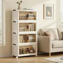 Songmics Organizer auf Rollen, 4 Ebenen, Boxen mit Deckel,