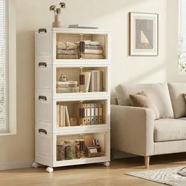 Songmics Organizer auf Rollen, 4 Ebenen, Boxen mit Deckel,