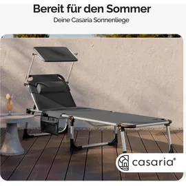 CASARIA Sonnenliege 210 x 61 x 35 cm Grau
