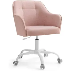 Bürostuhl, Drehstuhl, Schreibtischstuhl, höhenverstellbar, bis 110 kg belastbar, atmungsaktiver Stoff, rosa