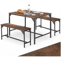 Tectake tectake® Sitzgruppe, 3-teilig, Industrial Style, mit höhenverstellbaren Kunststofffüßen