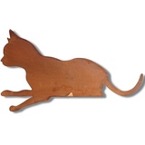 Rostikal Katzen Gartenfigur Kantenhocker 45 x 24 cm Zimmer Deko Wohnzimmer Gartendeko Rost