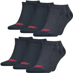 Levis Unisex Sneaker Sportsocken Low Cut Batwing Logo 6er 9er 12er Multipack in 39-42 Blau